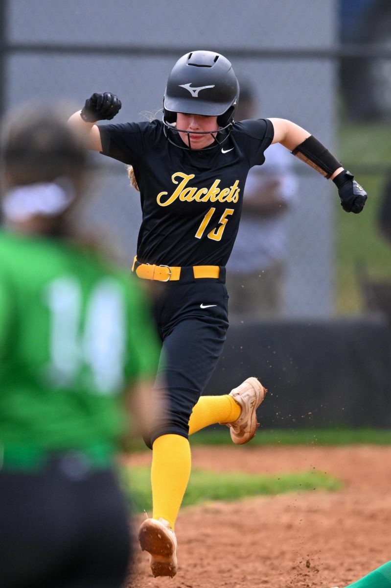Middlesboros Madilyn Jackson raced around the bases in district action Friday against Harlan.