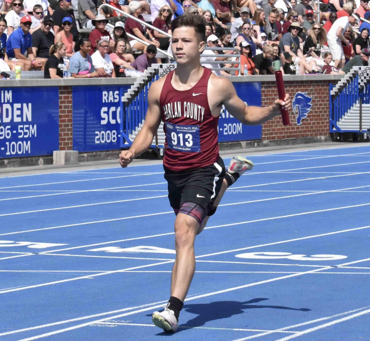 Harlan County junior Luke Kelly finished third in both the 100- and 200-meter dashes at the 2A state track meet. 
