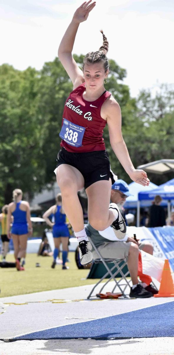 Harlan County sophomore Maddi Middleton competed in the 2A state track meet Friday. She finished 18th in the triple jump.