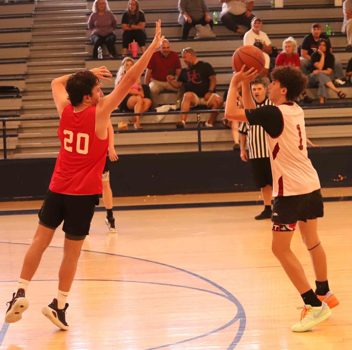 Hayden Grace, pictured in action earlier this summer, scored 21 points Friday as Harlan County rolled to a win over Clinton County in a freshman scrimmage.