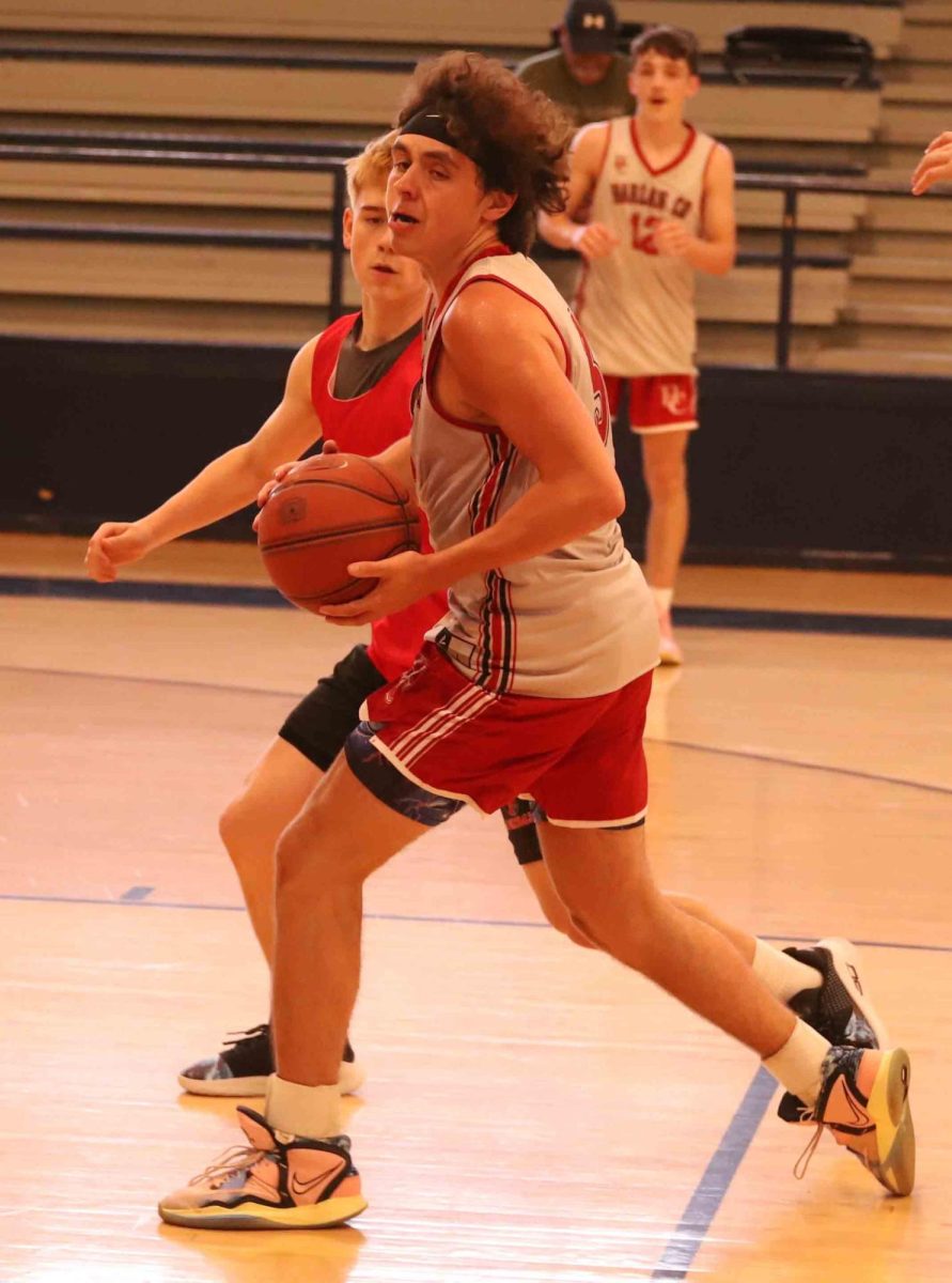 Senior guard Maddox Huff, pictured in action earlier this summer, scored 25 points against Clay County and 29 against Metcalfe County in two HCHS wins Wednesday.