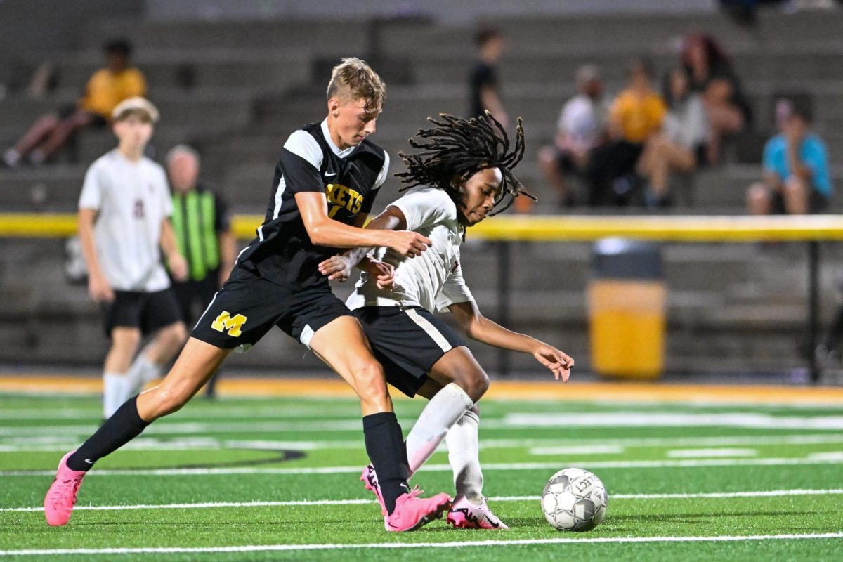 Middlesboro's Aiden Larew and Harlan County's Ray Splawn battled for possession of the ball in the season opener for the Bears on Tuesday. The Yellow Jackets won 2-1. No statistics are available for either team. Middlesboro suffered an 8-0 loss at South Laurel on Thursday and will play at Hazard on Monday. Harlan County lost 6-0 to Whitley County last Monday and defeated Letcher Central 5-2 on Friday and will play at Barbourville on Thursday.