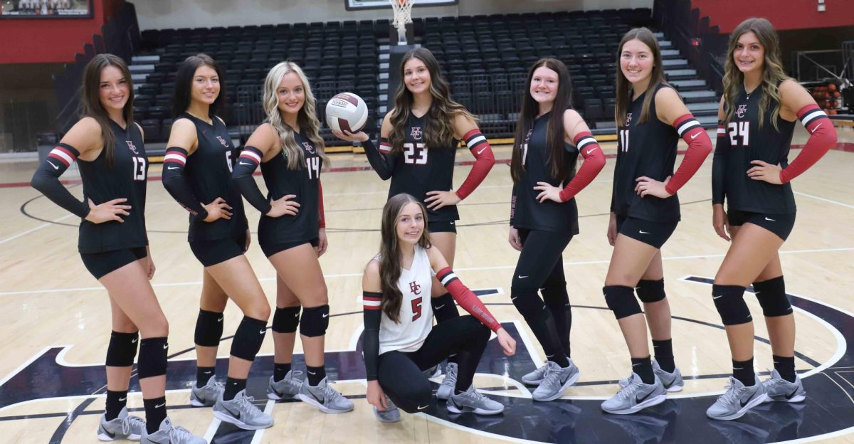 Team members include, from left: Sophie Day, Kalista Dunn, Savannah Hill, Ashton Evans, Karli Shoupe, Kylee Hoiska and Madi Nolan; front: Ashlynn Williamson; not pictured: Alexis Adams.