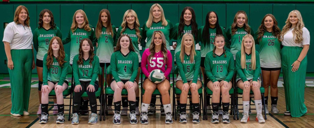 Team members include, from left, front row:  Kaylee Sturgill, Kinsley Sturgill, Kamryn Blanton, Carley Jump, Halle Cox, Shaedyn Crow and Jordyn Shackleford; back row: coach Sierra Crow, Kenzie Shepherd, Cheyanne Childers, Zoe Lawson, Kaylee Roark, Annie Hoskins, Clarissa Yost, Peyshaunce Wynn, Addison Campbell, Gracie Hensley and coach Paighton Hensley; not pictured: Daria Lee and Gwen Toll.