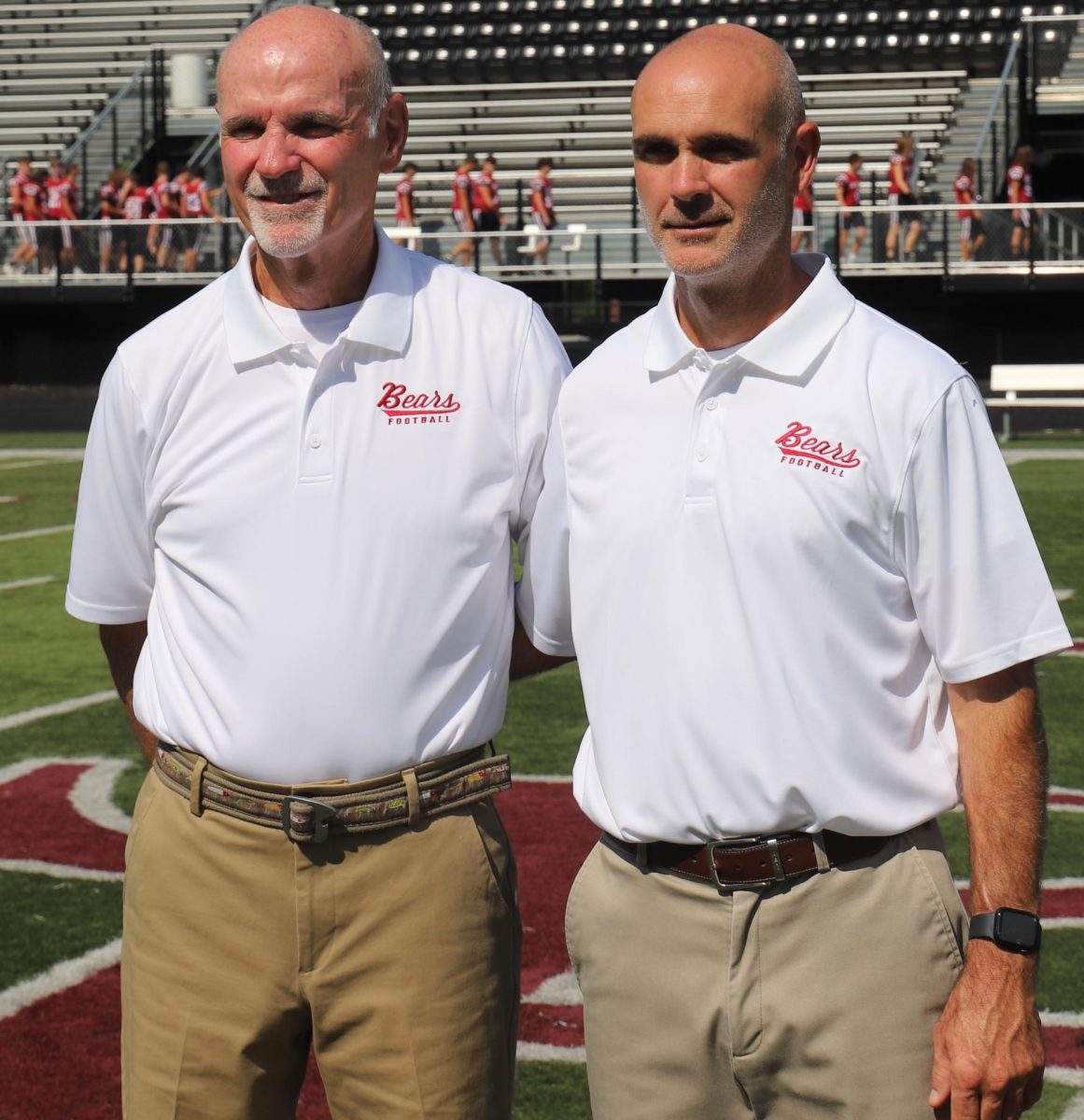 Harlan County High School coaches Tim Saylor and Jacob Saylor are back together on the football field this season.