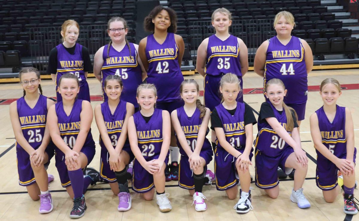 Team members include, from left, front row: Katelyn Hall, Zoey Collett, Roxie Anglin, Paisleigh Asher, Ella Anglin, Braylin Brock, Zoey Hubbard and Madilyn Helton: back row: Daisy Saylor, Jessalynn Galloway, Lydia Wright, Elizabeth Branson and Kaydence Dollarhyde.