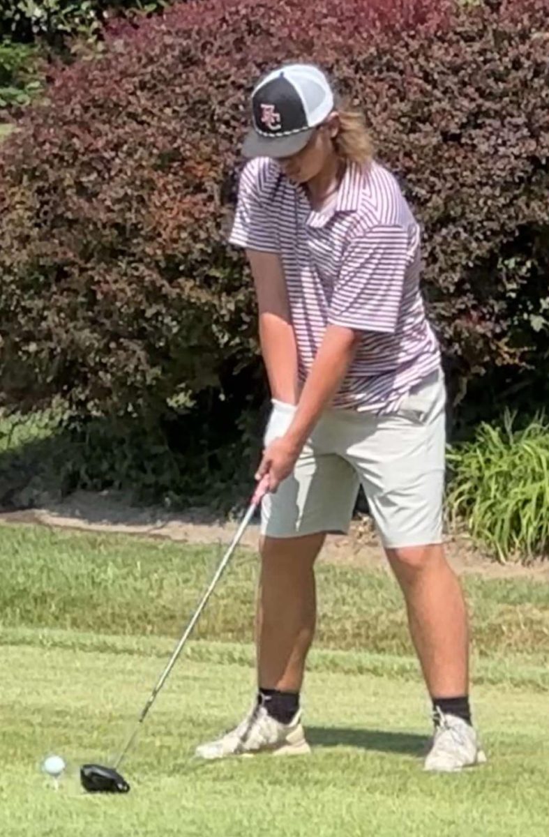 Harlan County junior Brayden Casolari is pictured during the state 2A Classic on Monday at the Owensboro Country Club.