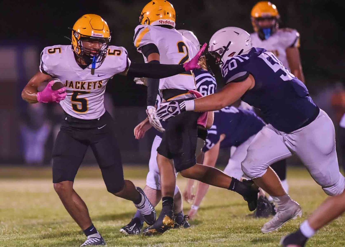 Middlesboro running back Vincent Smith, pictured in action earlier this season, scored a touchdown Friday in the Jackets' 14-12 win over visiting Holy Cross.