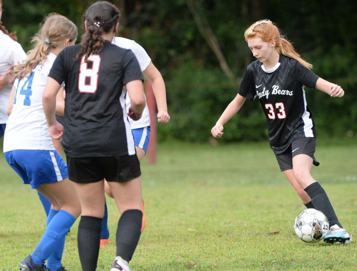 Harlan County's Amelia Kazy was one of three HCHS seniors to play their last home game Tuesday in the Lady Bears' 13-5 win over Knox Central. Kazy scored a goal as HCHS improved to 6-8.