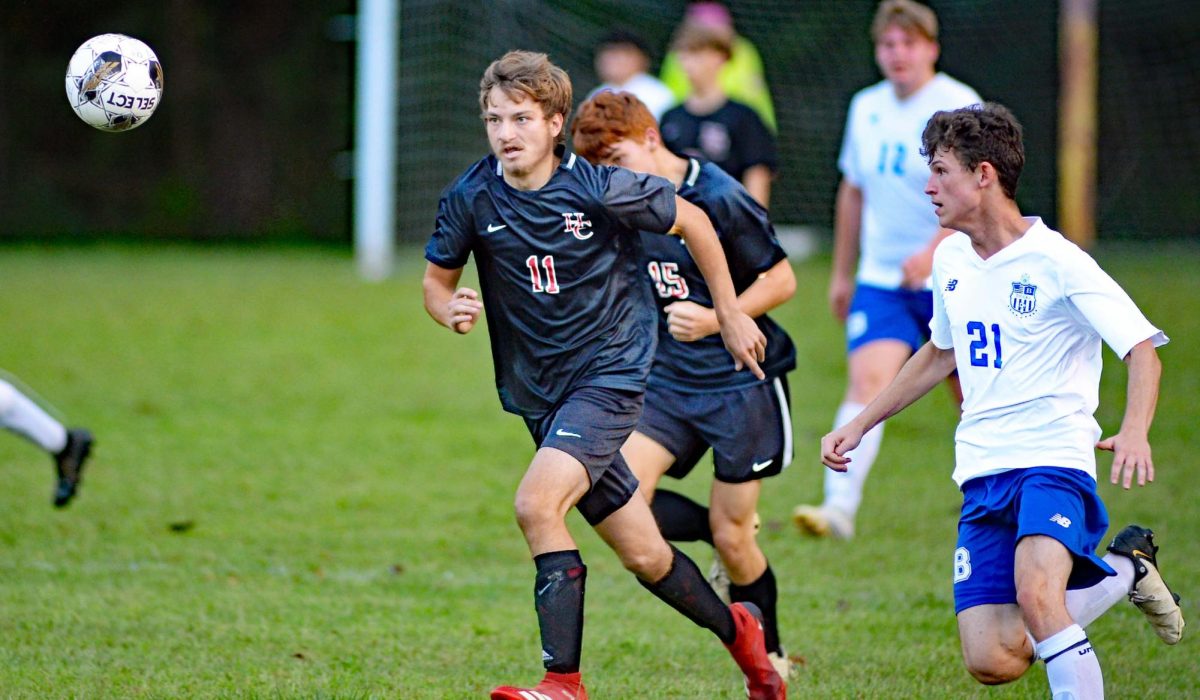 Harlan County senior Josh Rigney went after the ball in action earlier this week against Barbourville.