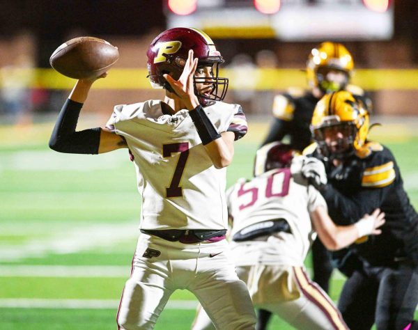 Photo by Danny Vaughn
Pineville quarterback Zak Brown completed seven of 14 passes in the Lions' playoff loss Friday at Pikeville.