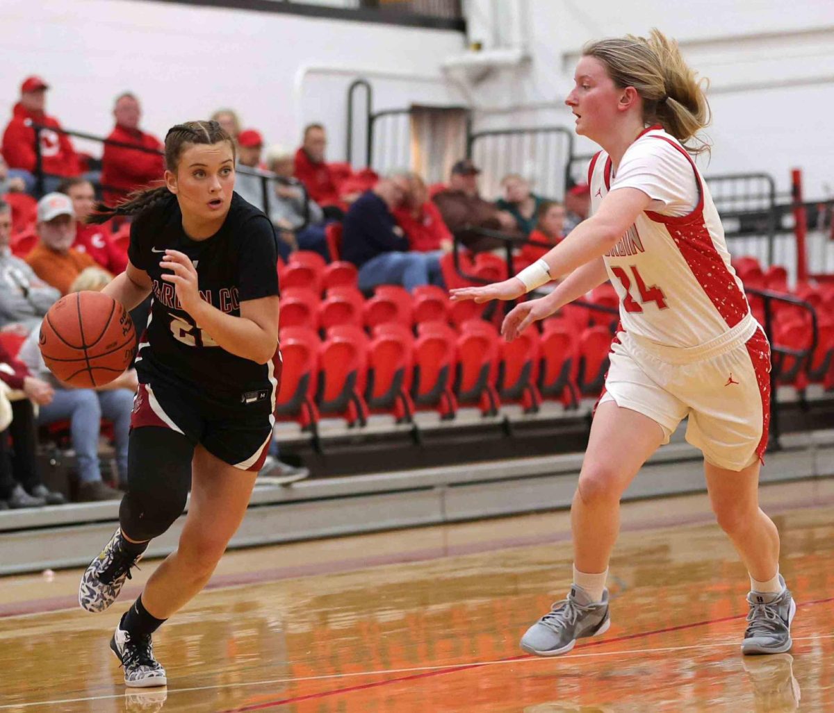 Harlan County freshman guard Kylee Runions scored 25 points to lead the Lady Bears in a 63-58 loss Friday at Corbin.