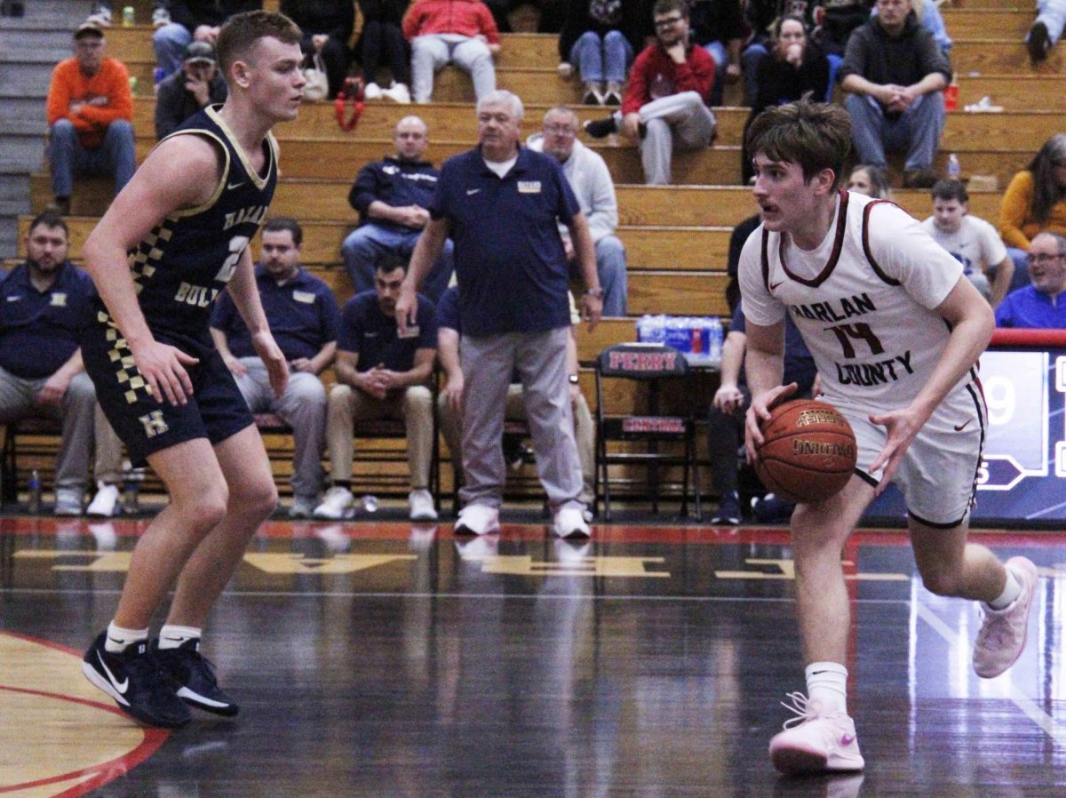 Harlan County guard Brody Napier, pictured in action earlier this season, scored 11 points Sunday as the Black Bears defeated Hilton Head, S.C., 66-57 on the final day of play at the Seahawk Holiday Classic.