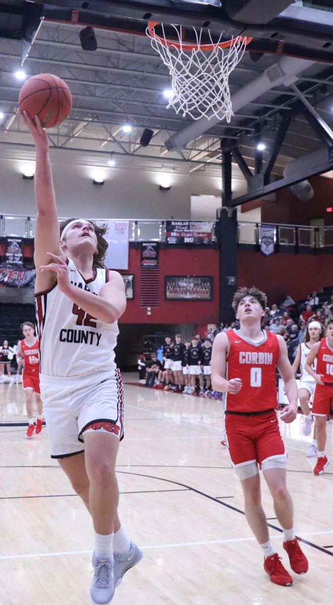 Harlan County center Jaycee Carter, pictured in action earlier this season, scored 13 points in the Bears' win Saturday over Sumter, S.C.