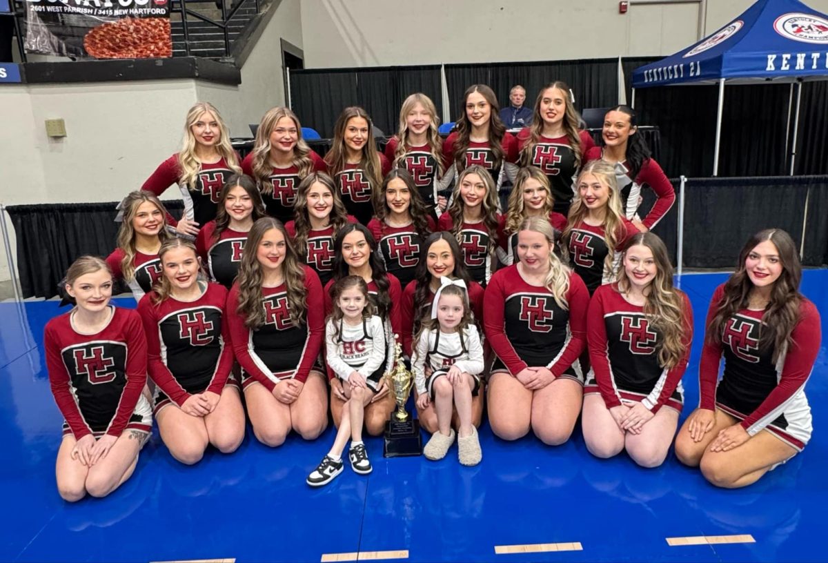 The Harlan County High School cheerleaders placed second in the Kentucky 2A State Tournament in Owensboro. Squad members include Chyla Witt, Cheyenne Brackett, Alexis Dean, Mylee Cress, Haley Huff,  Amber Lawson, Kate Cornett, Kaylissa Daniels, Charli Shepherd, Katie Smith, Maddie Middleton, Emmalyn Branson, Hannah Brotherton, Destiny Cooper, Anabelle Collett, Olivia Johnson, Carleigh Hensley, Gracyn Lewis, Destinee Hensley, Samantha Henson, Gracelynn Johnson and Briley Sergent.