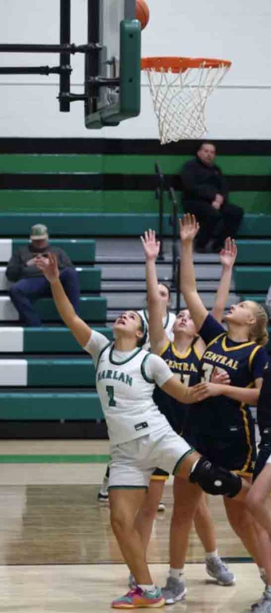 Harlan senior forward Kylie Noe worked inside for a shot in Monday's game against visiting Knox Central.