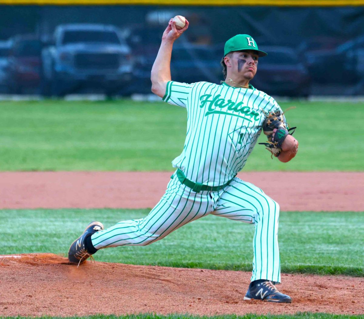 Harlan junior Baylor Varner pitched a three-hitter with nine strikeouts as the Green Dragons defeated visiting Harlan County 4-1 on Monday.
