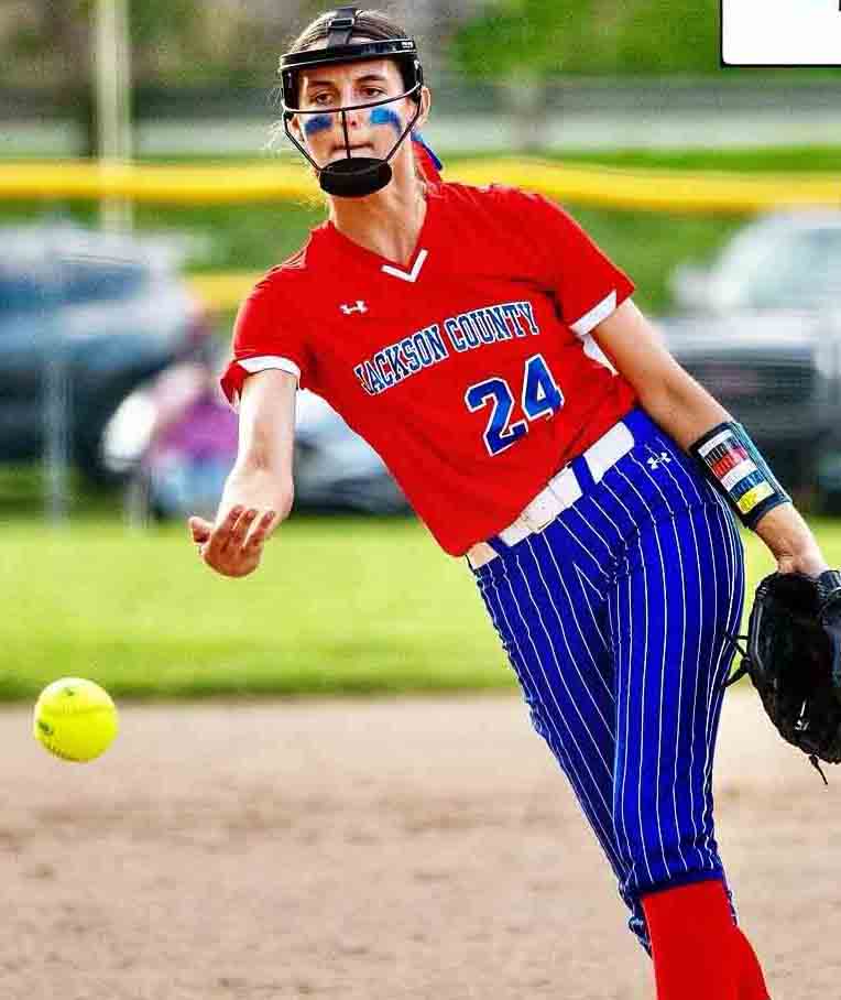 Jackson County's Candice Williams pitched a two-hitter as the Lady Generals defeated Harlan 5-2 on Thursday in the 13th Region Tournament semifinals.