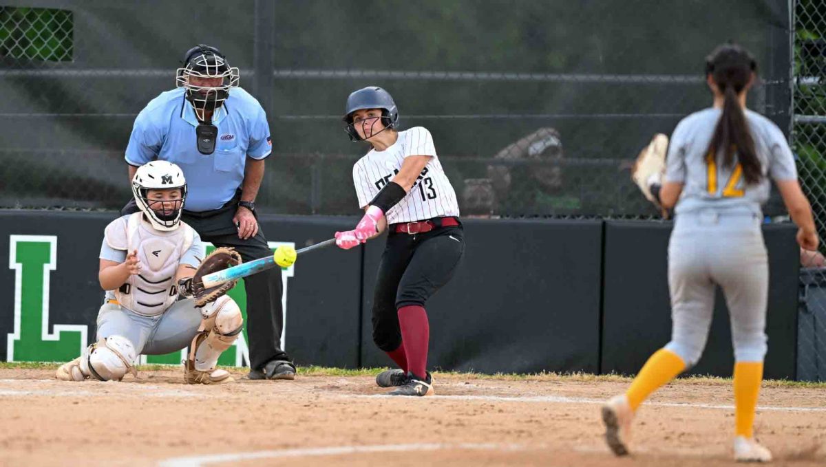 Harlan County eighth-grade catcher Jaylin Robinson connected for a hit in the Lady Bears' 7-1 win over Middlesboro in the 52nd District Tournament on Monday.