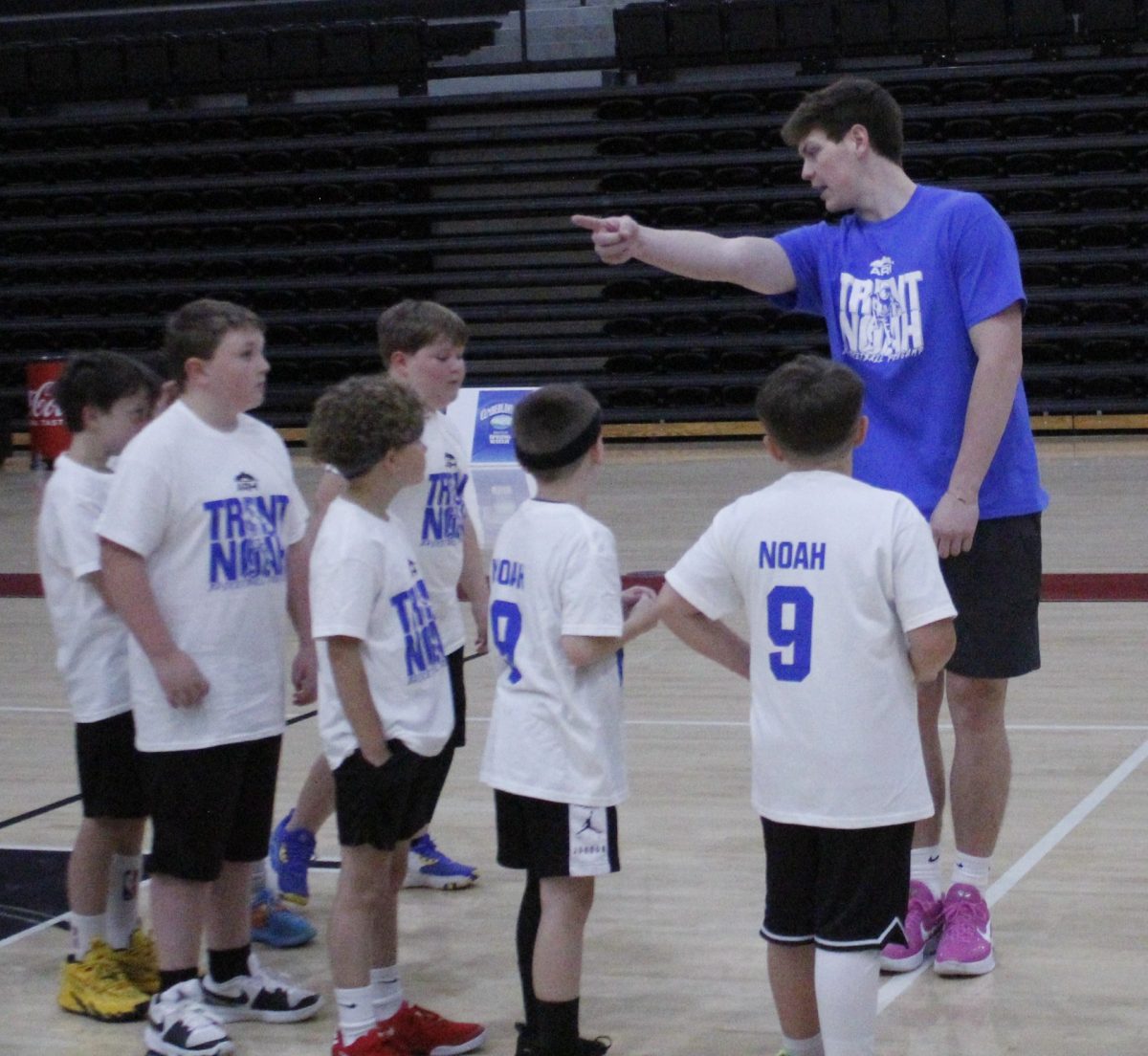 University of Kentucky guard Trent Noah provided directions to campers during the ARH Trent Noah Pro Camp on Saturday.