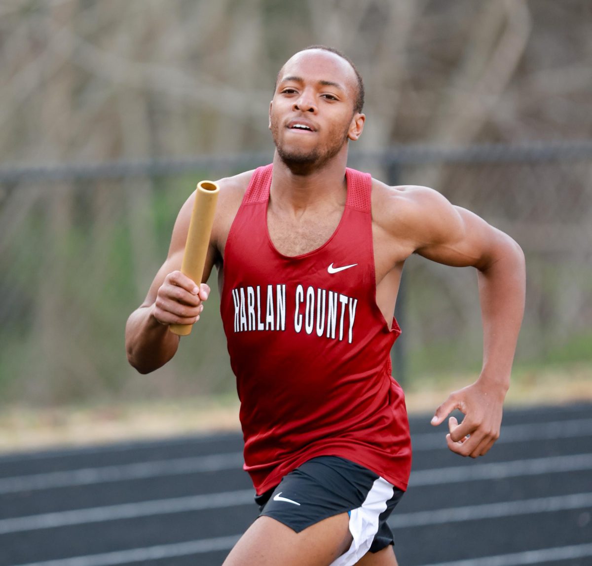 Harlan County junior Jacob Schwenke was part of the winning 4 x 800-meter relay team at the Williamsburg High School Gold Medal Meet on Friday