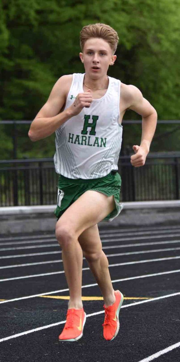 Harlan freshman Tanner Daniels won both the 800-meter and 1,600-meter races in the Region 6 meet on Wednesday in Somerset.