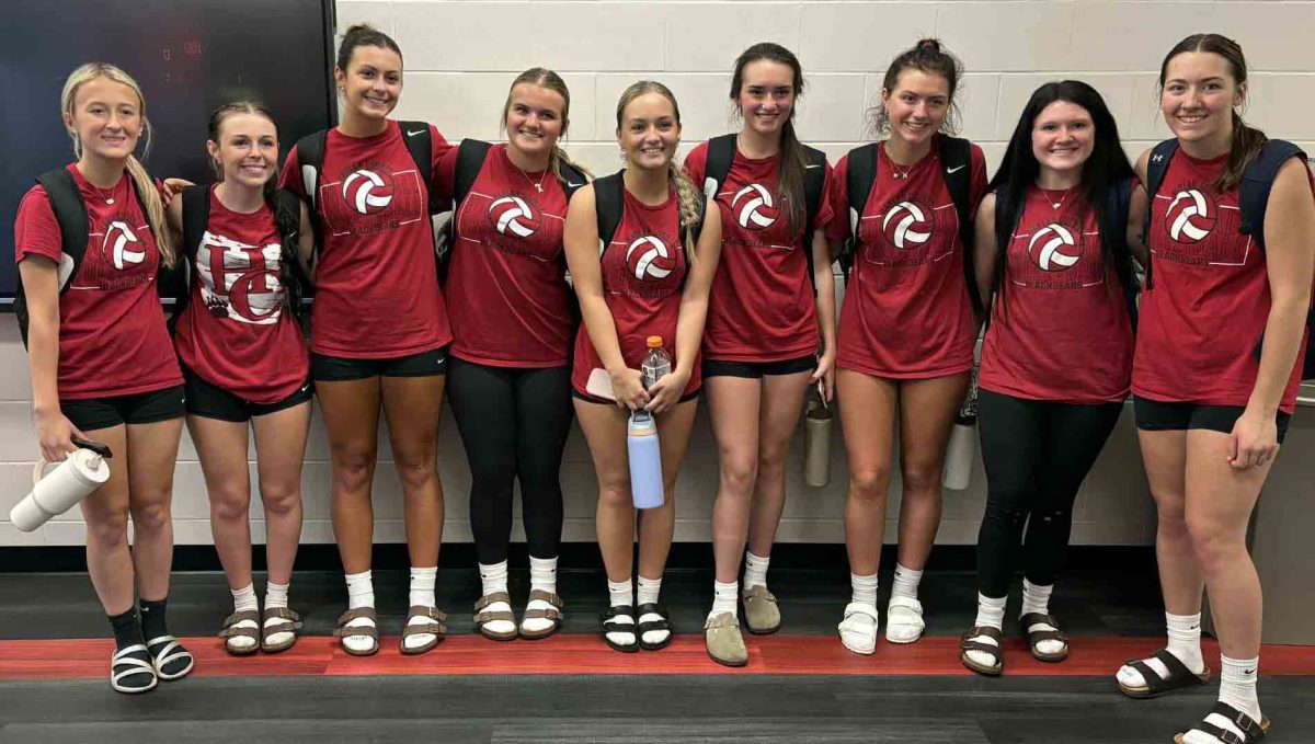 The Harlan County volleyball team competed in the Whitley Summer Slam this week in Williamsburg. The Lady Bears split with McCreary Central, Clinton, Tenn., and Whitley County on Wednesday. The Lady Bears defeated Leslie County and Southwestern, split with Whitley County and lost to Wayne County on Tuesday. Team members, from left, include Aly Sherman, Ashlynn Williamson, Madi Nolan, Abbie Blackburn, Savannah Hill, Sophie Day, Kalista Dunn, Karli Shoupe and Kylee Hoiska.
