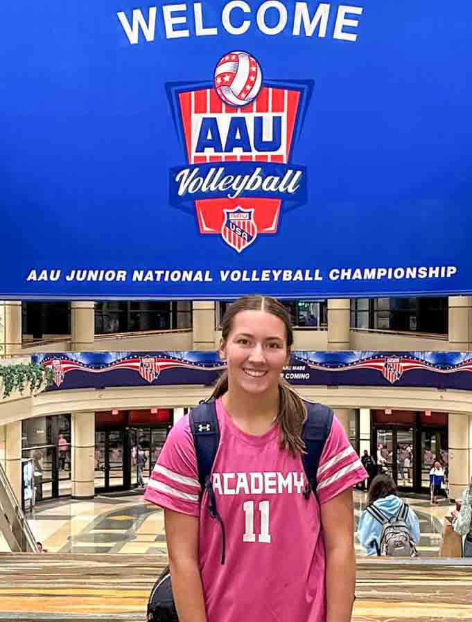 Kylee Hoiska, a senior at Harlan County High School, competed in the AAU National Volleyball Tournament earlier this month.