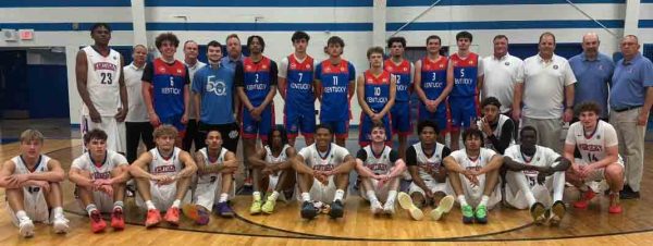 Harlan County guard Maddox Huff (No. 6, third from left in top row) played in the Kentucky Junior-Senior All-Star Games on Saturday. Huff scored 18 points and added eight rebounds and seven assists as he started at point guard for the Senior All-Stars in a 121-112 victory. The Kentucky All-Stars will play Indiana on Friday at Lexington Catholic High School.