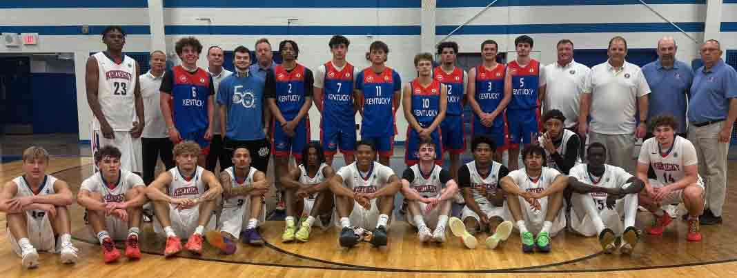 Harlan County guard Maddox Huff (No. 6, third from left in top row) played in the Kentucky Junior-Senior All-Star Games on Saturday. Huff scored 18 points and added eight rebounds and seven rebounds as he started at point guard for the Senior All-Stars in a 121-112 victory. The Kentucky All-Stars will play Indiana on Friday at Lexington Catholic High School.