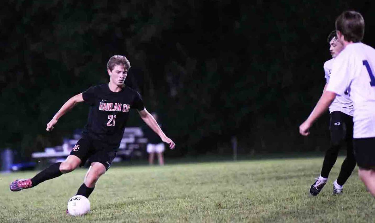 Harlan County junior Luther Gross scored three goals Monday in the Black Bears' 4-0 win over Letcher Central.