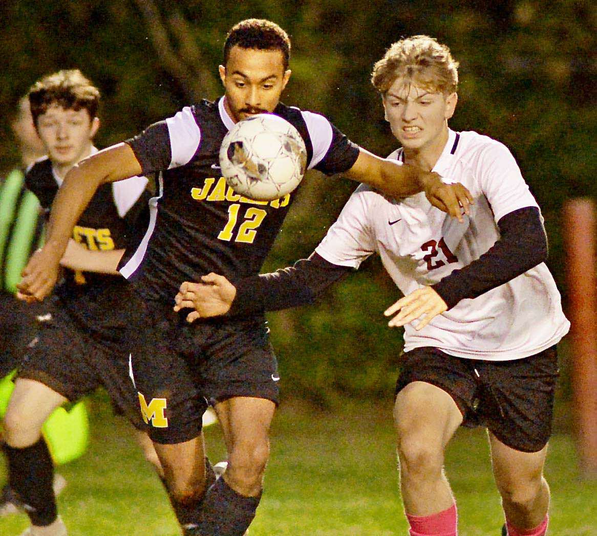 Harlan County's Luther Gross, pictured in action last season, scored four goals Thursday in the Black Bears' 8-0 win over Knox Central.