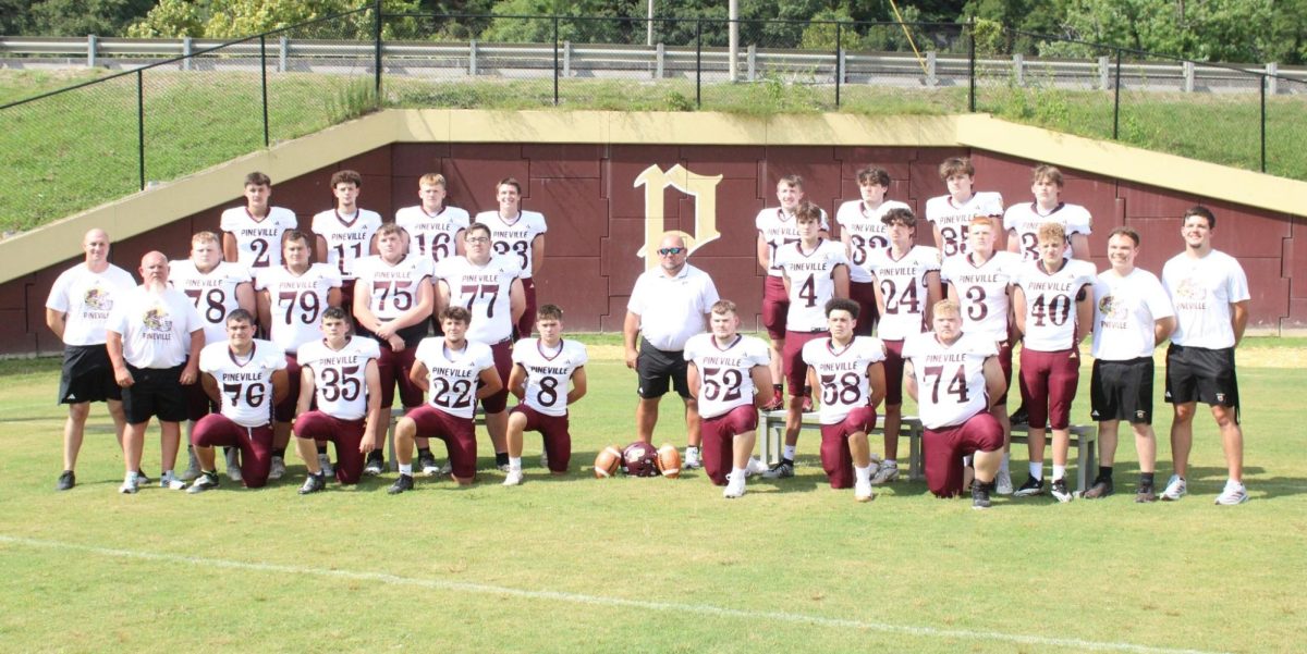 Team members include, from left, front row: Kaden Taylor, Landon Feltner, Brennan Hill, Braxton Baker, Tristen Johnson, Braxton Washington and Peyton Baker; middle row: oach Casey Patrick, coach Richard Sapcut, Hayden Lawson, Jaxon Helton, Ben Matthews, head coach Arthur Carter, Hunter Elliott, Ethan Jackson, Collin Bays, Cameron Turner, coach Griffen Willard and coach Landon Couch; back row: David Barton, Tate Slone, Landon Robbins, Landon Abner, Trevor West, Gage Lowe, Gabriel Kells and Lucas Green.