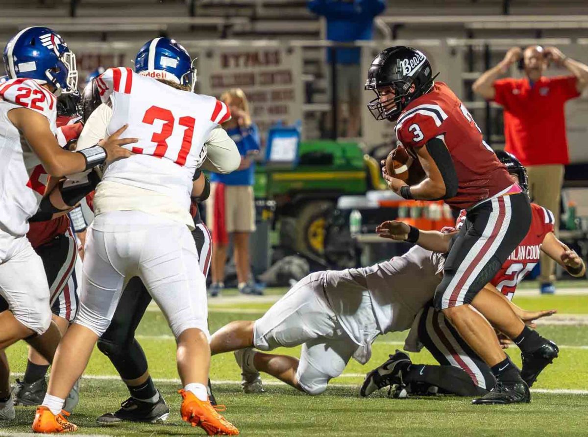 Harlan County senior linebacker Hunter Napier picked off a pass in a win Friday over Eminence. Napier led the team in tackles last season with 100.