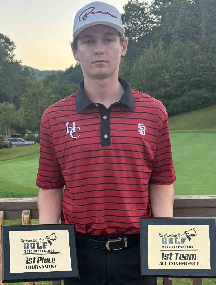 Harlan County junior Cole Cornett won the Pine Mountain Golf Conference tournament title on Wednesday at the Wasioto Winds course in Pineville.