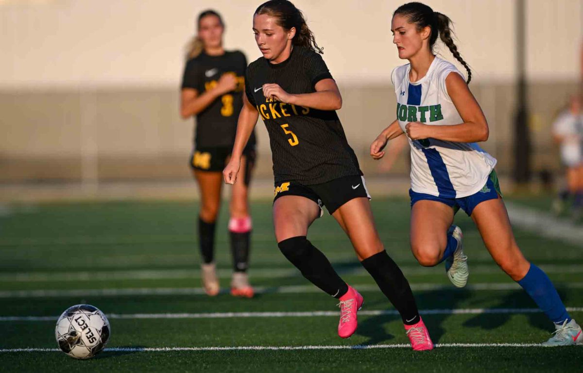 Middlesboro's Morgan Martin advanced the ball in recent action. The Lady Jackets improved to 9-2-1 with a 7-0 victory Thursday at Harlan County.
