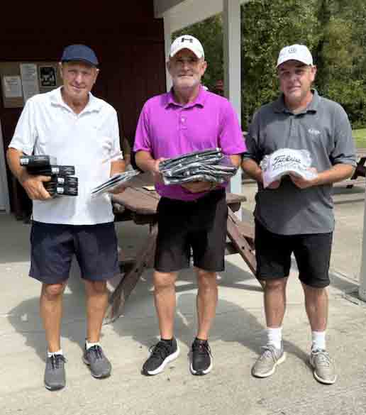 The fourth annual Cheerball Golf Scramble was held Saturday at the Harlan Country Club sponsored by the HCHS boys basketball team. The first-place team included Andrew Forester, Danny Smallwood, Mark Duff and Mike Howard.