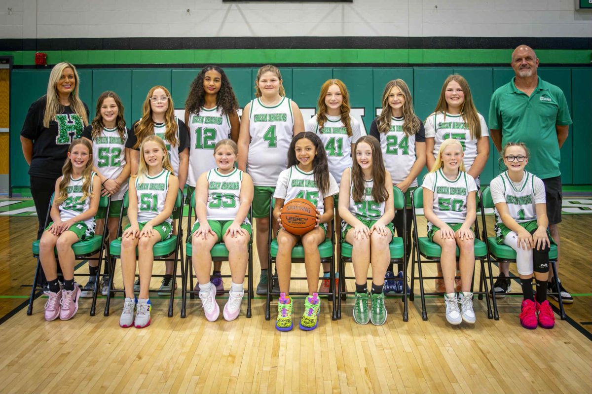 Team members include, from left, front row: Julianne Miller, Hannah Adams, Elly Thomas, Addison Sanford, Baylee Clark, Rebecca Adams and Kelsey Myers; back row: coach Whitney Cheech, Blayne Brock, McKenzie Jarvis, Khloe Abner, Everly Freyer, Averi Jenkins, Lilly Daniels, Cylann Bargo and coach Mike King.