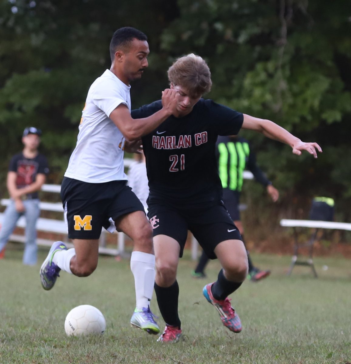 Harlan County junior Luther Gross, pictured in action earlier this season against Middlesboro, scored three goals in the Bears' 8-0 win Monday over Knox Central in the 50th District Tournament. The Bears will play Middlesboro in the district finals on Wednesday at 8 p.m. at Knox Central. Middlesboro advanced with an 8-0 win over Barbourville.