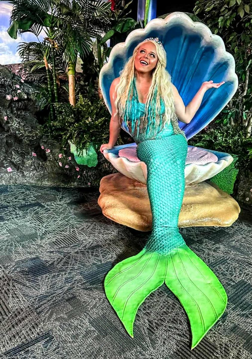 Kymberlee Stallard has long delighted local children dressing up as Ariel in The Little Mermaid at community Halloween functions.