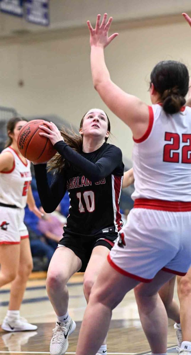 Harlan County freshman guard Jaycee Simpson worked inside for a shot against Whitley County on Thursday in the 2A Section 7 Tournament. The Lady Bears fell 59-47.