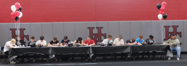The Harlan County High School football program welcomed 14 incoming freshmen on a signing day program Sunday at the HCHS fieldhouse.