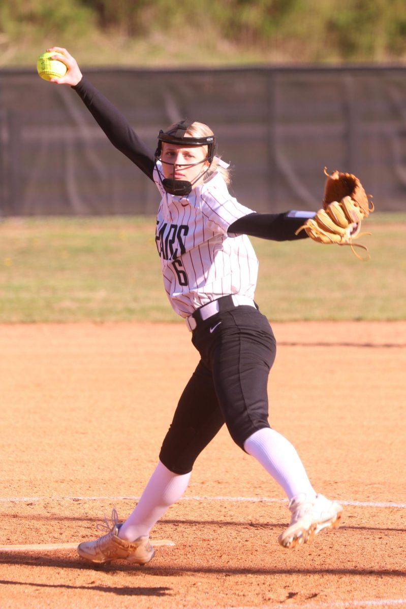Harlan County freshman Maddy Fields earned the win in the circle Monday as the Lady Bears overpowered visiting Barbourville 17-2.
