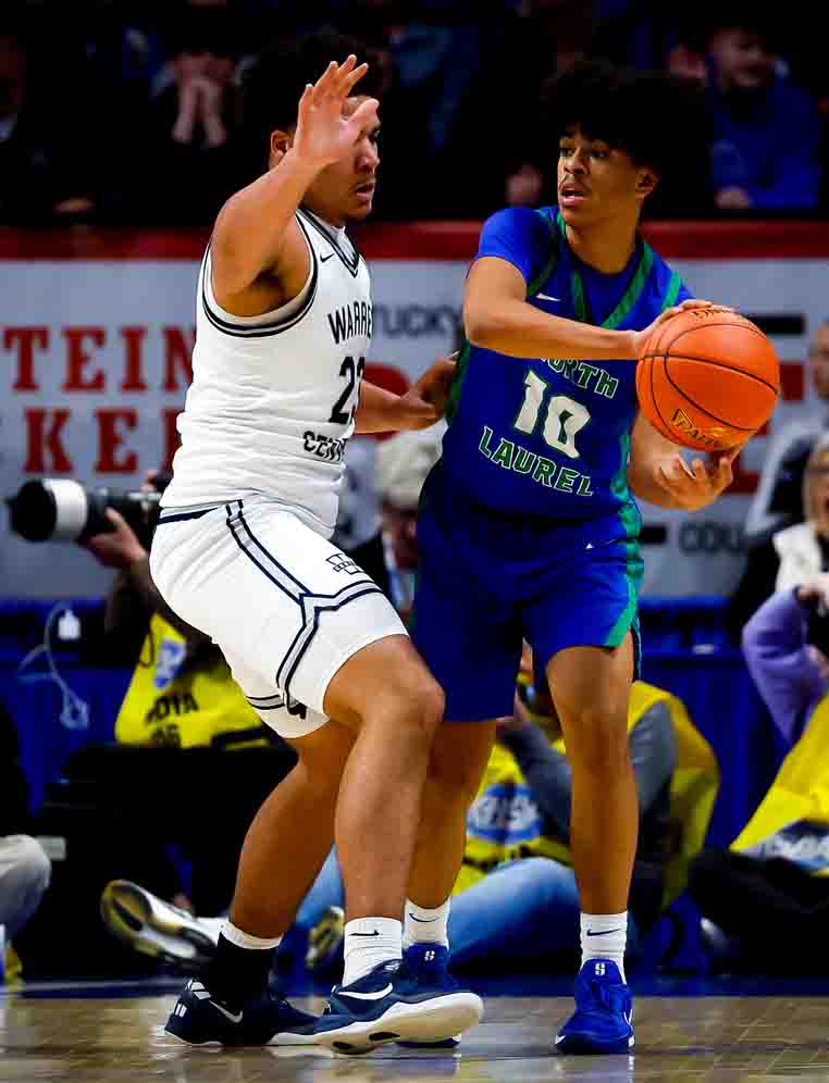 Sophomore guard Kaiden Allen scored 10 points Wednesday as North Laurel advanced to the quarterfinals of the state tournament with a 52-38 win over Warren Central.