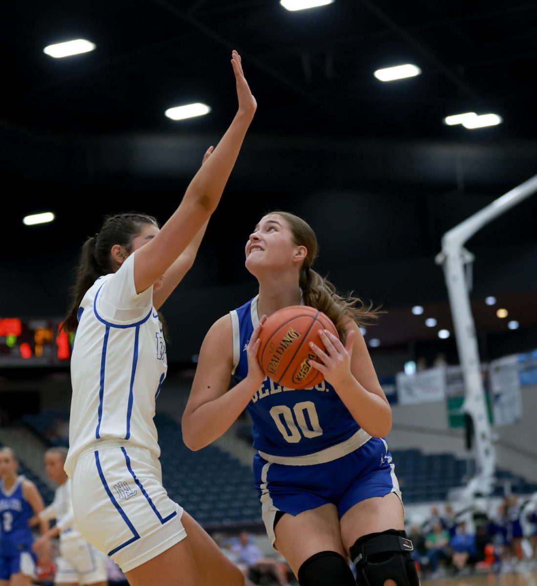 Bell County center Kairi Lamb worked against North Laurel's Mariella Claybrook in a matchup of two of the 13th Region's elite players. Claybrook and the Lady Jaguars advanced to the regional finals with a 61-35 win.