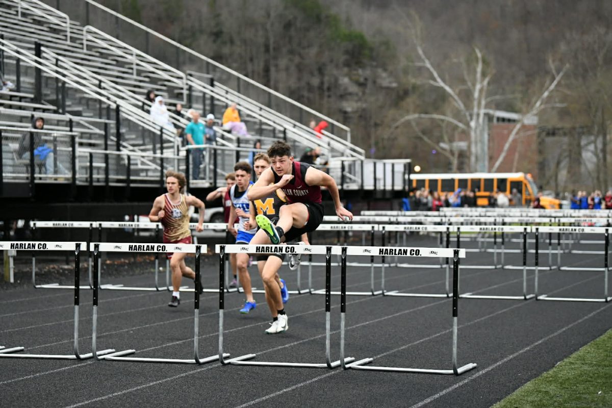 Harlan County’s Drew Sergent finished second in the 110-meter hurdles and third in the 300-meter hurdles in a meet at Leslie County earlier this week.
