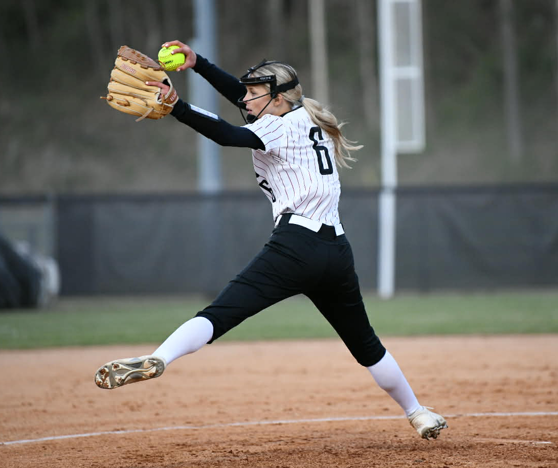 Harlan County freshman Maddy Fields threw a shutout Tuesday in the Lady Bears’ 11-0 win over visiting Knott Central. Fields struck out four and walked none in the five-inning game.