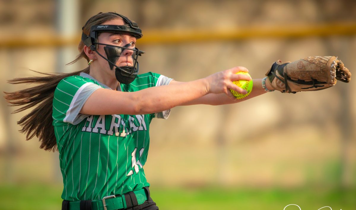 Harlan eighth grader Adelynn Lewis pitched a five-hitter with 11 strikeouts as the Lady Dragons won 8-4 on Monday at Bell County.