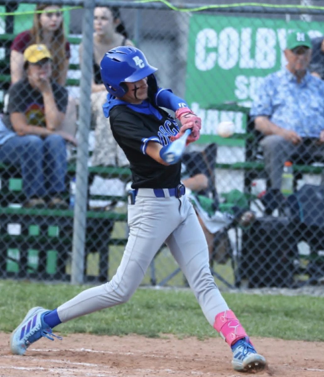 Bell County's Ayden Smith connected on a pitch Monday in the Bobcats' 8-3 win at Harlan. Smith had an RBI double and pitched 4 2/3 innings on the mound to earn the win.
