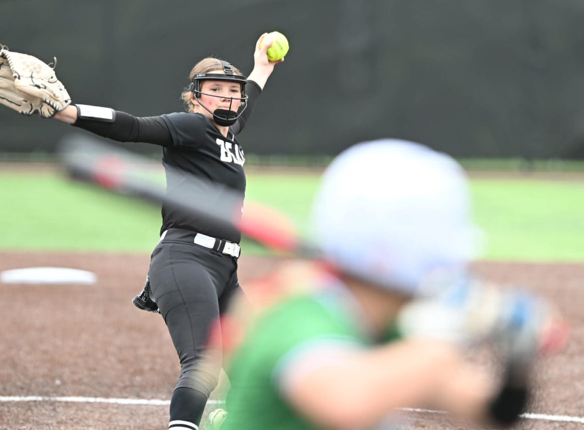 Harlan County junior Alexis Adams delivered a pitch in 13th Region Tournament action Monday against North Laurel. The Lady Bears fell 11-4, but Adams set a school record for strikeouts in the game.